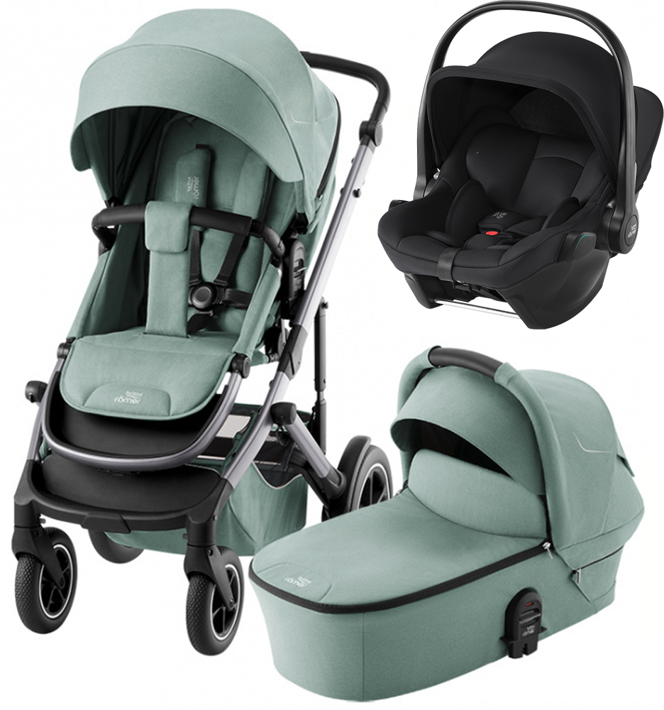 Britax Romer Коляска 3-в-1 Smile 5Z с автокреслом Baby-Safe Core (Britax Romer Коляска 3-в-1 Smile 5Z с автокреслом Baby-Safe Core (Classic Jade Green | Space Black))