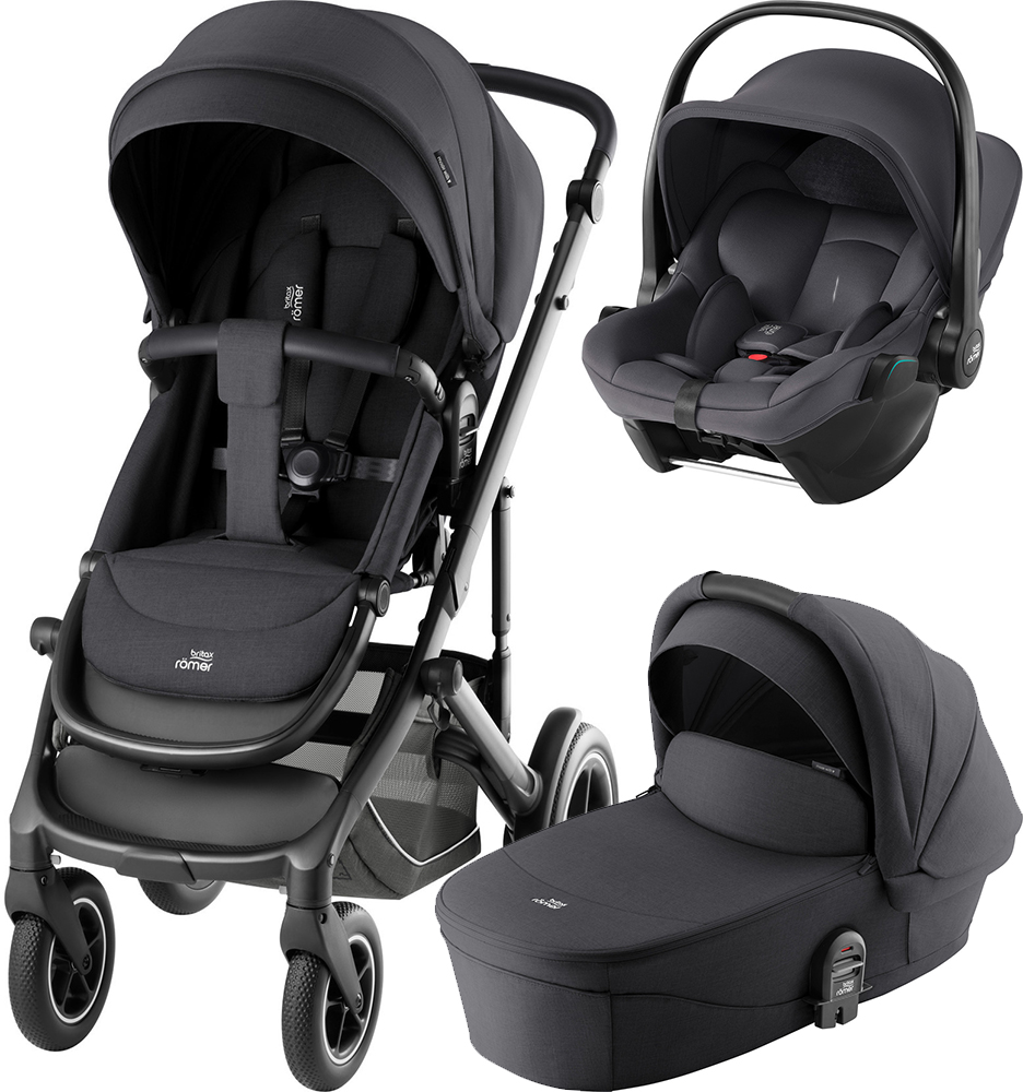 Britax Romer Коляска 3-в-1 Smile 5Z с автокреслом Baby-Safe Core (Britax Romer Коляска 3-в-1 Smile 5Z с автокреслом Baby-Safe Core (Style Carbon Black | Midnight Grey))