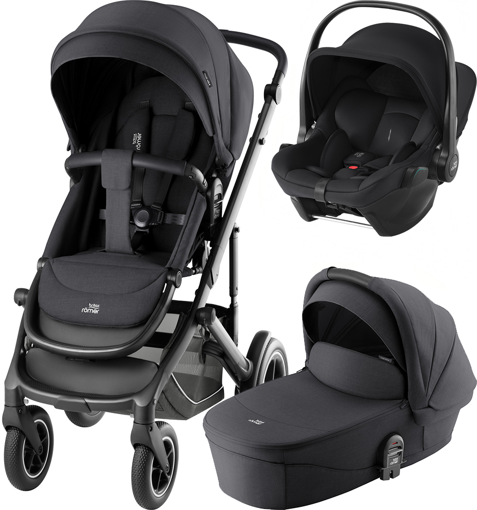 Britax Romer Коляска 3-в-1 Smile 5Z с автокреслом Baby-Safe Core (Britax Romer Коляска 3-в-1 Smile 5Z с автокреслом Baby-Safe Core (Style Carbon Black | Space Black))