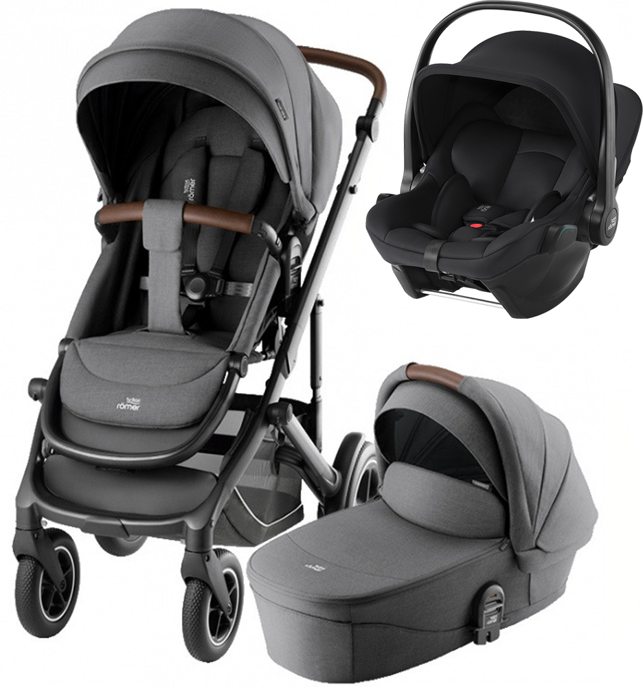 Britax Romer Коляска 3-в-1 Smile 5Z с автокреслом Baby-Safe Core (Britax Romer Коляска 3-в-1 Smile 5Z с автокреслом Baby-Safe Core (Style Mineral Grey | Space Black))