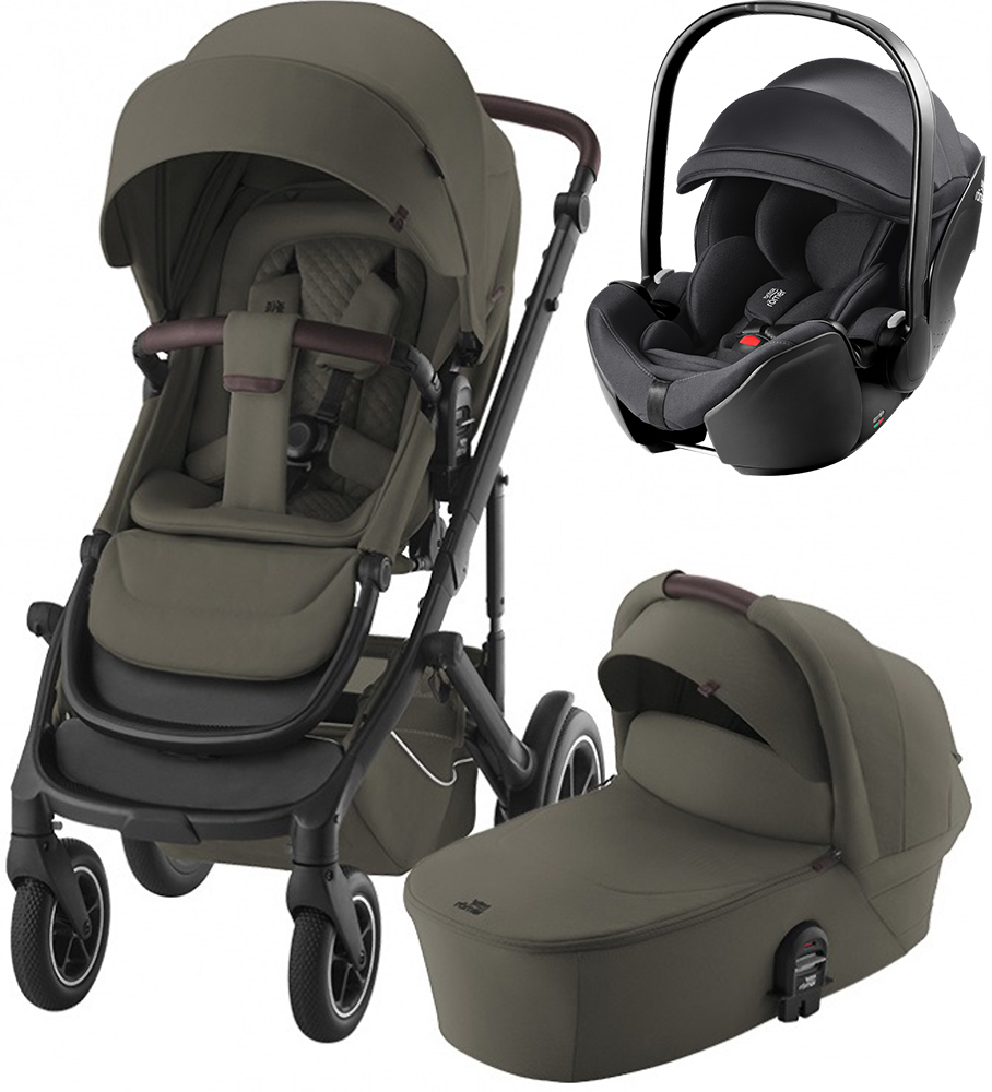 Britax Romer Коляска 3-в-1 Smile 5Z с автокреслом Baby-Safe Pro (Britax Romer Коляска 3-в-1 Smile 5Z с автокреслом Baby-Safe Pro (LUX Urban Olive | Deep Black))