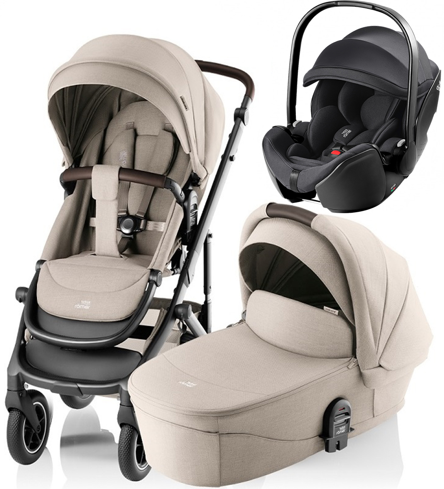 Britax Romer Коляска 3-в-1 Smile 5Z с автокреслом Baby-Safe Pro (Britax Romer Коляска 3-в-1 Smile 5Z с автокреслом Baby-Safe Pro (STYLE Teak | Deep Black))
